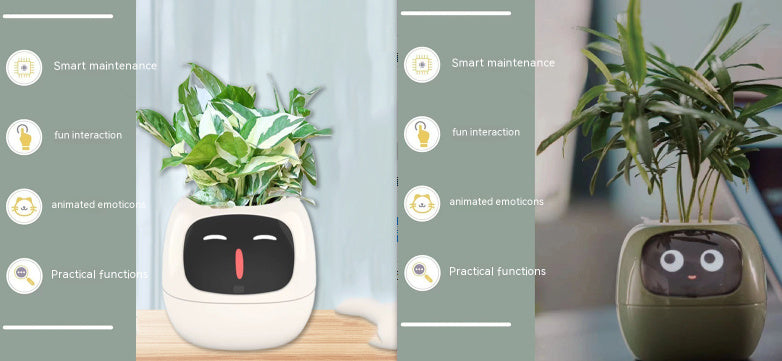 Smart Planter Endless Fun Over 49 Rich Expressions 7 Smart Sensors And AI Chips Make Raising Plants Easy And Fun - Can Work With Alexa - Desktop Pet , friend in lonely - Smart flower planter - It’s beautiful indeed