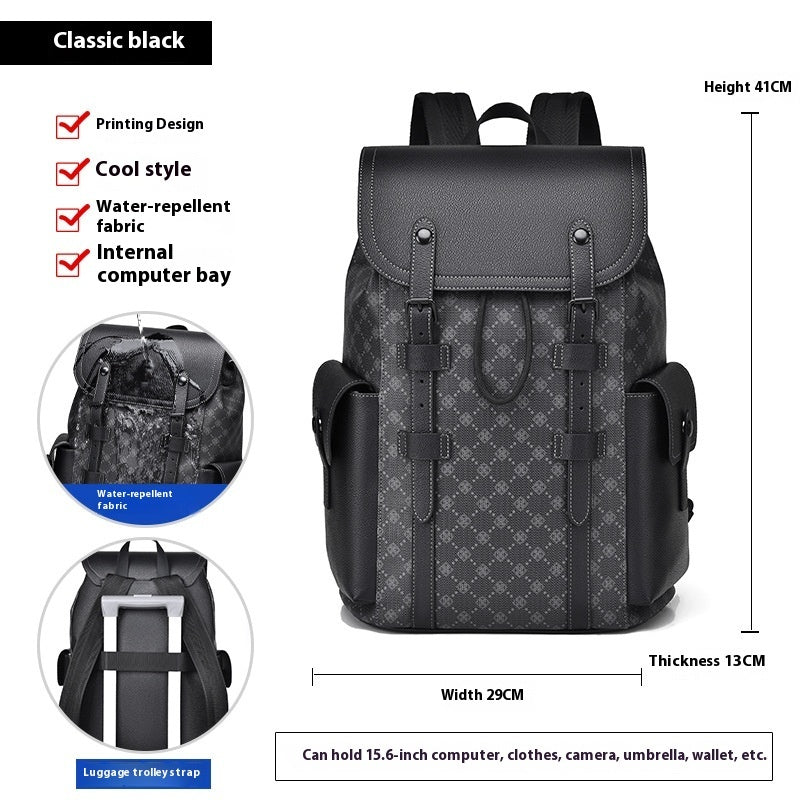Curved Shoulder Strap New Men's Casual Business Travel Backpack bag