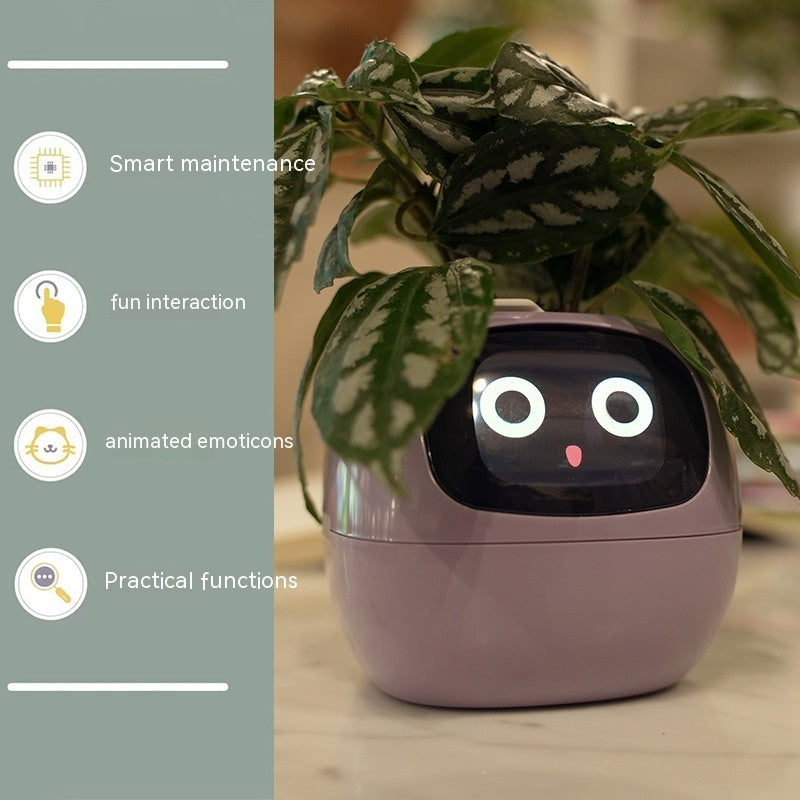 Smart Planter Endless Fun Over 49 Rich Expressions 7 Smart Sensors And AI Chips Make Raising Plants Easy And Fun - Can Work With Alexa - Desktop Pet , friend in lonely - Smart flower planter - It’s beautiful indeed