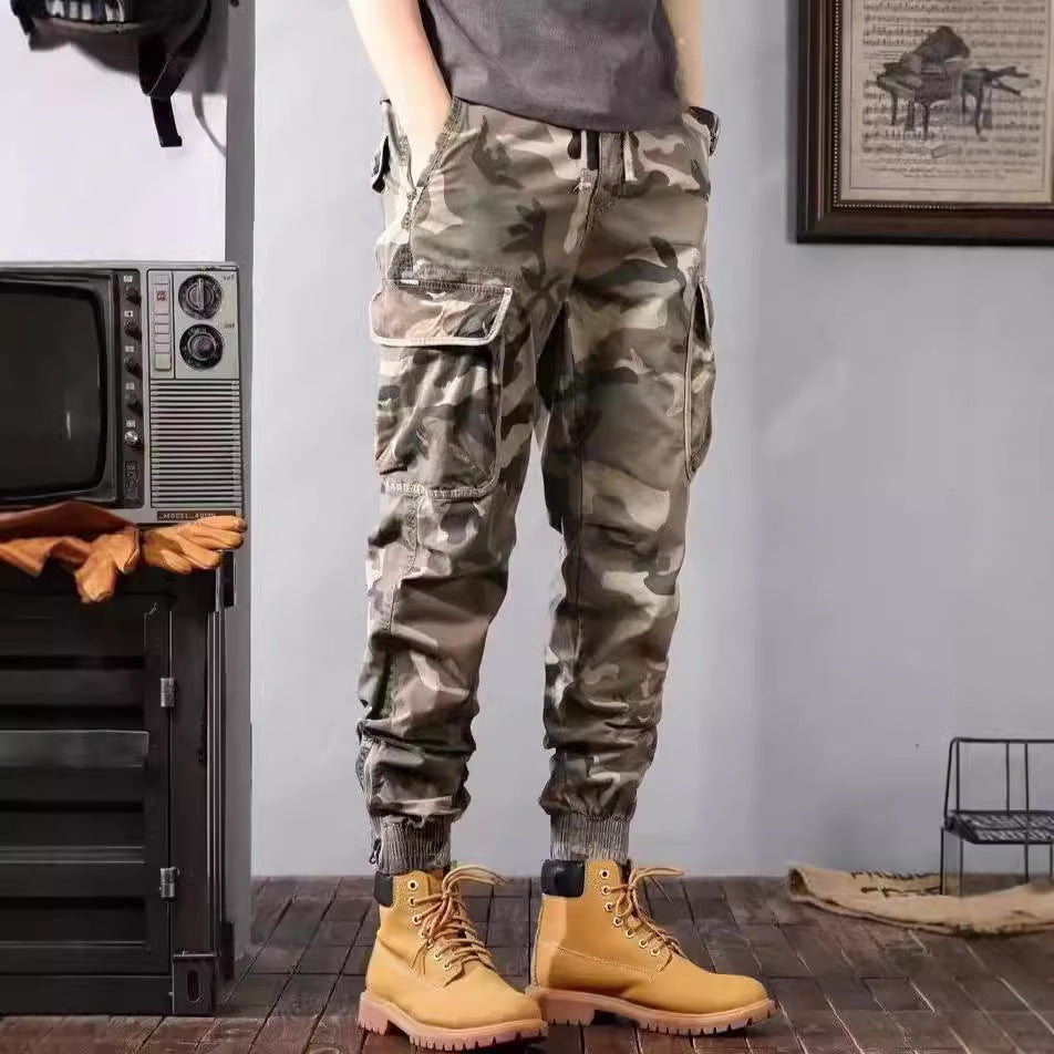 Mens Casual Camo Cargo Pants Trousers Military Combat Army Tactical BDU Pants Tactical multi pocket c casual trouser