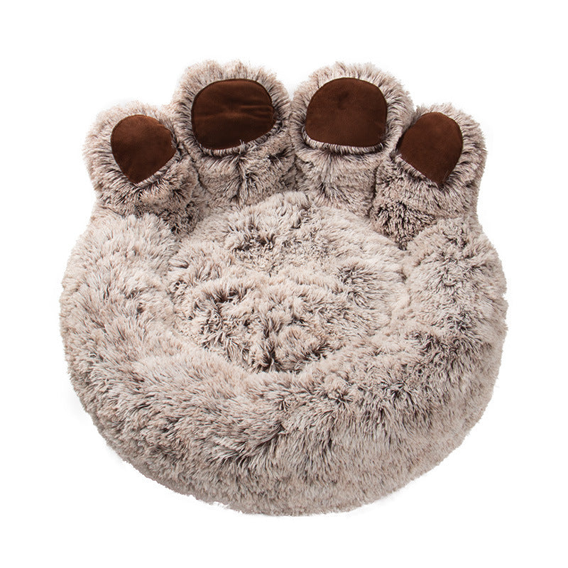 Dog Bed Cat Mat Round Large Pet House Long Plush Deep Sleeping
Warm Bear Paw Shape Super Soft Cushion Calm Beds - Best Nesting washable warm pets bedding