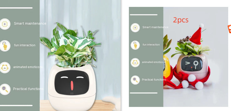 Smart Planter Endless Fun Over 49 Rich Expressions 7 Smart Sensors And AI Chips Make Raising Plants Easy And Fun - Can Work With Alexa - Desktop Pet , friend in lonely - Smart flower planter - It’s beautiful indeed