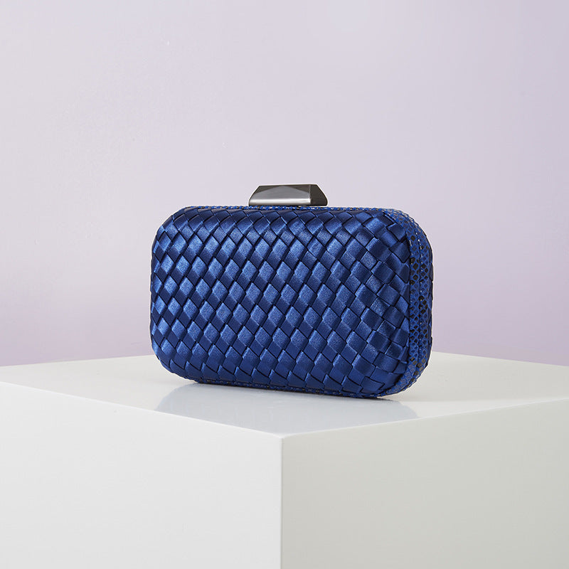 Women's Handmade ladies Knot clasp Intrecciato woven Leather Clutch Bag Knot crossbody Evening handbag purse crossbody bag