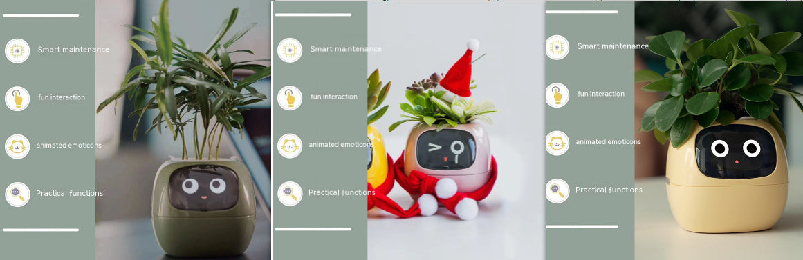 Smart Planter Endless Fun Over 49 Rich Expressions 7 Smart Sensors And AI Chips Make Raising Plants Easy And Fun - Can Work With Alexa - Desktop Pet , friend in lonely - Smart flower planter - It’s beautiful indeed