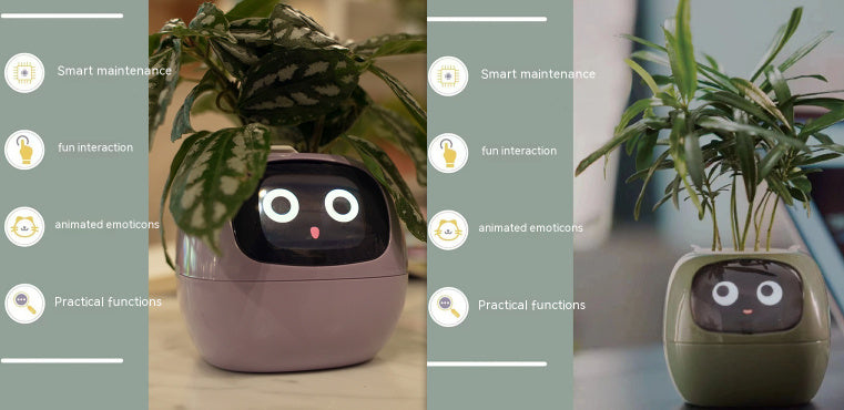 Smart Planter Endless Fun Over 49 Rich Expressions 7 Smart Sensors And AI Chips Make Raising Plants Easy And Fun - Can Work With Alexa - Desktop Pet , friend in lonely - Smart flower planter - It’s beautiful indeed