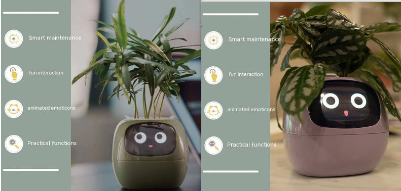 Smart Planter Endless Fun Over 49 Rich Expressions 7 Smart Sensors And AI Chips Make Raising Plants Easy And Fun - Can Work With Alexa - Desktop Pet , friend in lonely - Smart flower planter - It’s beautiful indeed