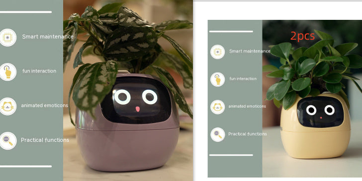 Smart Planter Endless Fun Over 49 Rich Expressions 7 Smart Sensors And AI Chips Make Raising Plants Easy And Fun - Can Work With Alexa - Desktop Pet , friend in lonely - Smart flower planter - It’s beautiful indeed