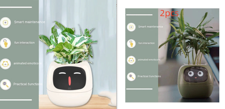 Smart Planter Endless Fun Over 49 Rich Expressions 7 Smart Sensors And AI Chips Make Raising Plants Easy And Fun - Can Work With Alexa - Desktop Pet , friend in lonely - Smart flower planter - It’s beautiful indeed