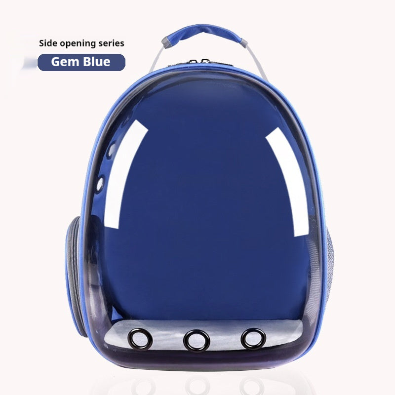 Fashionable Transparent Panoramic Outdoor Four Seasons Universal Pet Backpack Side Opening Breathable pets backpack - astronauts special design - beautiful Trending bags