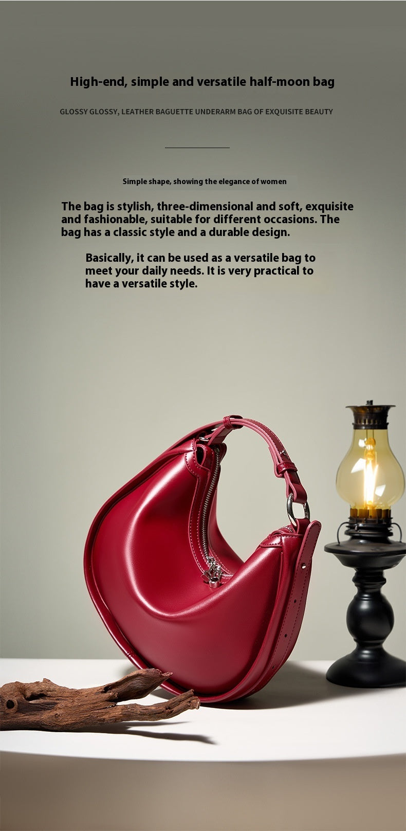 Genuine Leather Half Moon Bag Crescent Shoulder Crossbody Underarm Clutch Bag UK