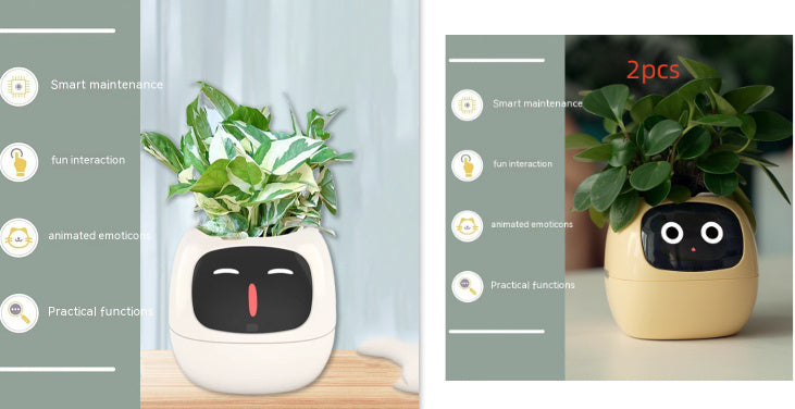 Smart Planter Endless Fun Over 49 Rich Expressions 7 Smart Sensors And AI Chips Make Raising Plants Easy And Fun - Can Work With Alexa - Desktop Pet , friend in lonely - Smart flower planter - It’s beautiful indeed