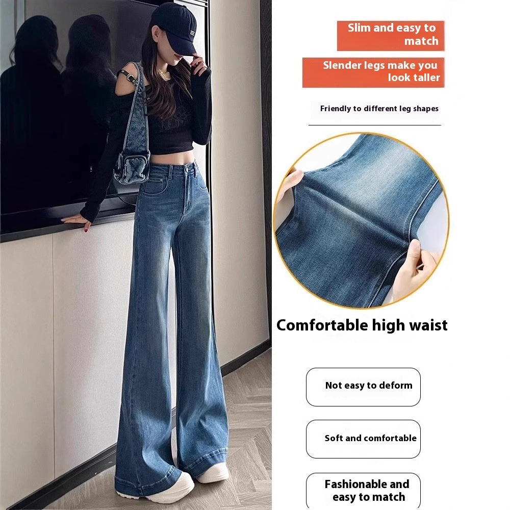 Trending Hot selling Women's skinny Wide-leg Denim cotton elasticated Jeans pants