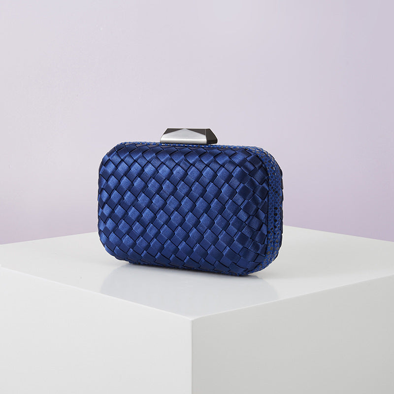 Women's Handmade ladies Knot clasp Intrecciato woven Leather Clutch Bag Knot crossbody Evening handbag purse crossbody bag