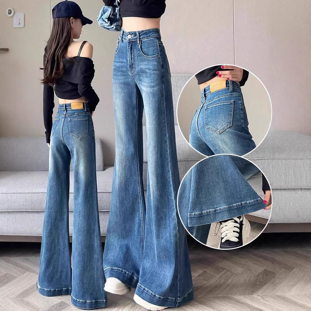 Trending Hot selling Women's skinny Wide-leg Denim cotton elasticated Jeans pants