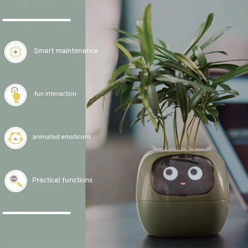 Smart Planter Endless Fun Over 49 Rich Expressions 7 Smart Sensors And AI Chips Make Raising Plants Easy And Fun - Can Work With Alexa - Desktop Pet , friend in lonely - Smart flower planter - It’s beautiful indeed