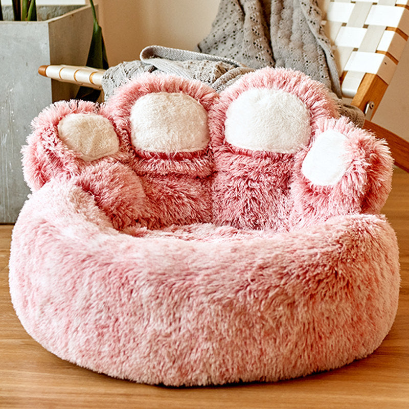 Dog Bed Cat Mat Round Large Pet House Long Plush Deep Sleeping
Warm Bear Paw Shape Super Soft Cushion Calm Beds - Best Nesting washable warm pets bedding