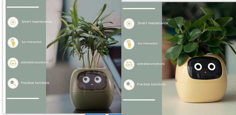 Smart Planter Endless Fun Over 49 Rich Expressions 7 Smart Sensors And AI Chips Make Raising Plants Easy And Fun - Can Work With Alexa - Desktop Pet , friend in lonely - Smart flower planter - It’s beautiful indeed