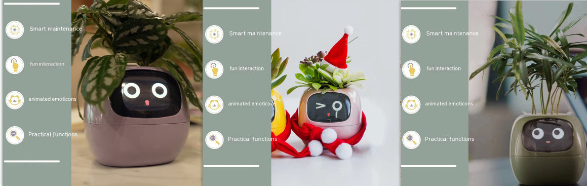 Smart Planter Endless Fun Over 49 Rich Expressions 7 Smart Sensors And AI Chips Make Raising Plants Easy And Fun - Can Work With Alexa - Desktop Pet , friend in lonely - Smart flower planter - It’s beautiful indeed