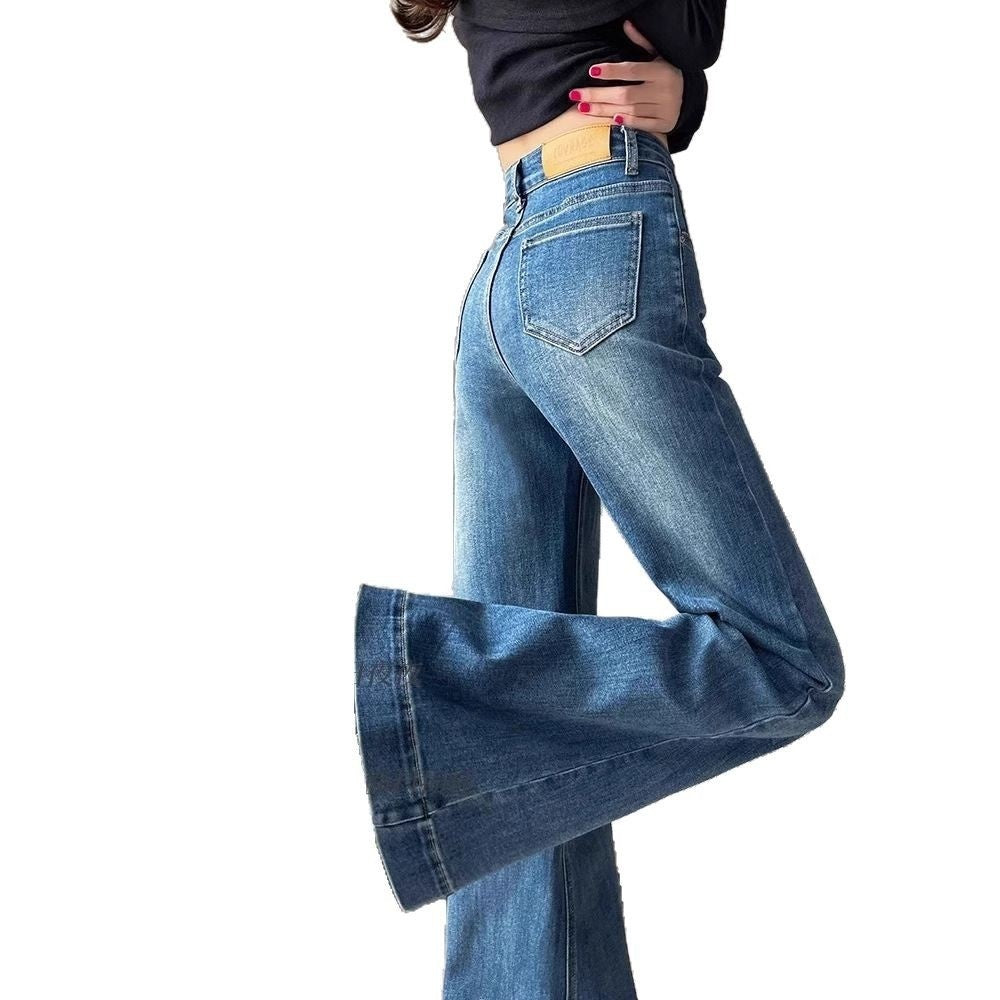 Trending Hot selling Women's skinny Wide-leg Denim cotton elasticated Jeans pants