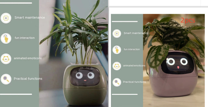 Smart Planter Endless Fun Over 49 Rich Expressions 7 Smart Sensors And AI Chips Make Raising Plants Easy And Fun - Can Work With Alexa - Desktop Pet , friend in lonely - Smart flower planter - It’s beautiful indeed
