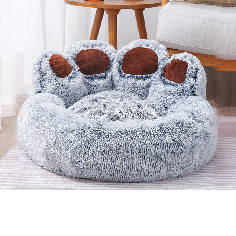 Dog Bed Cat Mat Round Large Pet House Long Plush Deep Sleeping
Warm Bear Paw Shape Super Soft Cushion Calm Beds - Best Nesting washable warm pets bedding