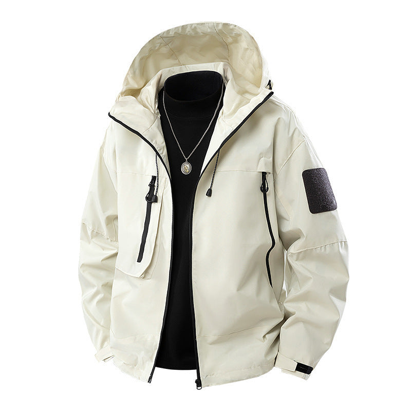 Men's Women's Outdoor windproof water resistant quick dry hooded jacket Windbreaker coat hoodie Top