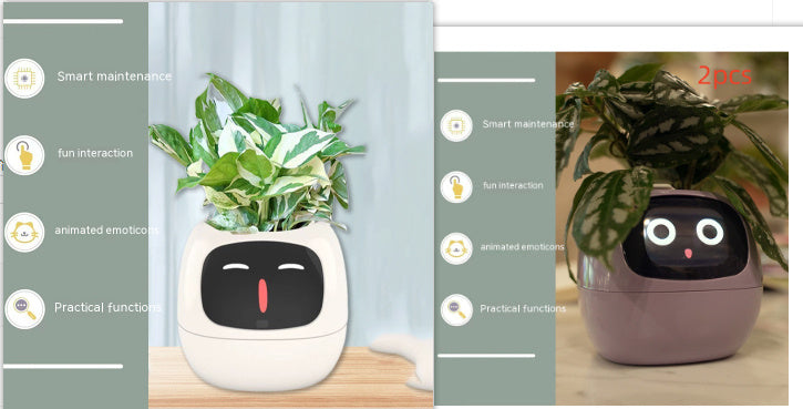 Smart Planter Endless Fun Over 49 Rich Expressions 7 Smart Sensors And AI Chips Make Raising Plants Easy And Fun - Can Work With Alexa - Desktop Pet , friend in lonely - Smart flower planter - It’s beautiful indeed