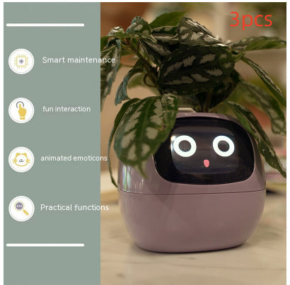 Smart Planter Endless Fun Over 49 Rich Expressions 7 Smart Sensors And AI Chips Make Raising Plants Easy And Fun - Can Work With Alexa - Desktop Pet , friend in lonely - Smart flower planter - It’s beautiful indeed