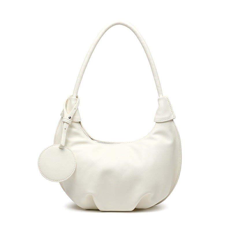 women's / Ladies Versatile Shoulder Dumpling Tote Clutch Leather Top Dress Bag Leisure Soft Leather Versatile Shoulder Dumpling Bag