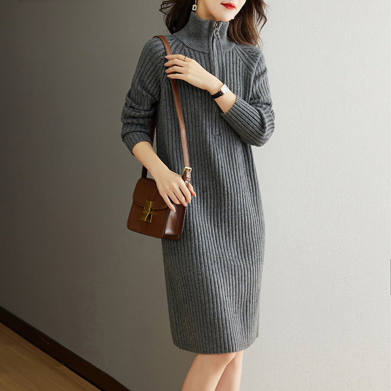 CHRISTMAS SALE π Women's Bedford Cord Sweater Dress Stand Collar Zipper Autumn & Winter Turtleneck Loose Knitted Sweater Dress- Free size / Free UK delivery : https://www.ebay.co.uk/itm/315526661610?mkcid=16&mkevt=1&mkrid=711-127632-2357-0&ssspo=WglvGyRx