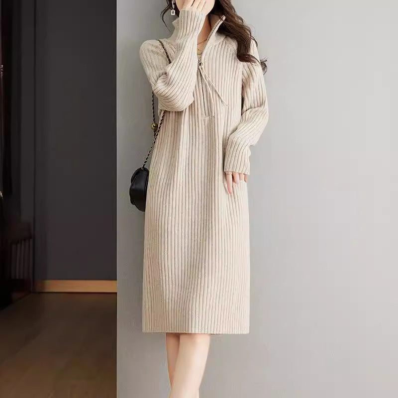 CHRISTMAS SALE π Women's Bedford Cord Sweater Dress Stand Collar Zipper Autumn & Winter Turtleneck Loose Knitted Sweater Dress- Free size / Free UK delivery : https://www.ebay.co.uk/itm/315526661610?mkcid=16&mkevt=1&mkrid=711-127632-2357-0&ssspo=WglvGyRx