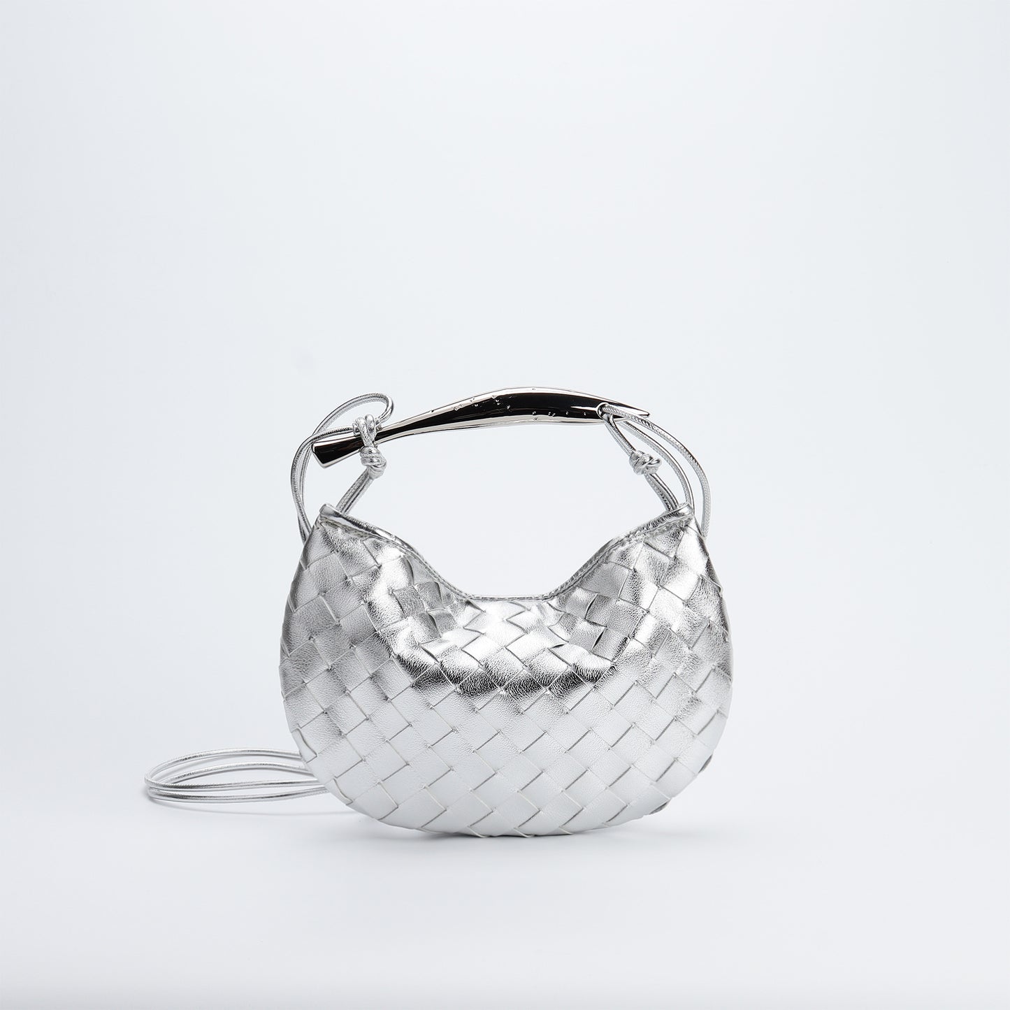 Woven Bag Fashion Cattlehide Leather Commuter Portable Shoulder Crossbody Bag