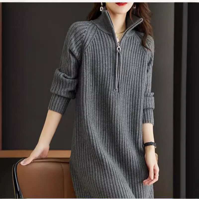CHRISTMAS SALE π Women's Bedford Cord Sweater Dress Stand Collar Zipper Autumn & Winter Turtleneck Loose Knitted Sweater Dress- Free size / Free UK delivery : https://www.ebay.co.uk/itm/315526661610?mkcid=16&mkevt=1&mkrid=711-127632-2357-0&ssspo=WglvGyRx