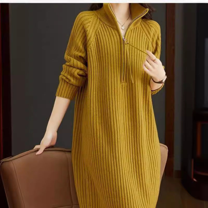 CHRISTMAS SALE π Women's Bedford Cord Sweater Dress Stand Collar Zipper Autumn & Winter Turtleneck Loose Knitted Sweater Dress- Free size / Free UK delivery : https://www.ebay.co.uk/itm/315526661610?mkcid=16&mkevt=1&mkrid=711-127632-2357-0&ssspo=WglvGyRx