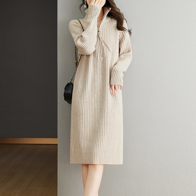 CHRISTMAS SALE π Women's Bedford Cord Sweater Dress Stand Collar Zipper Autumn & Winter Turtleneck Loose Knitted Sweater Dress- Free size / Free UK delivery : https://www.ebay.co.uk/itm/315526661610?mkcid=16&mkevt=1&mkrid=711-127632-2357-0&ssspo=WglvGyRx
