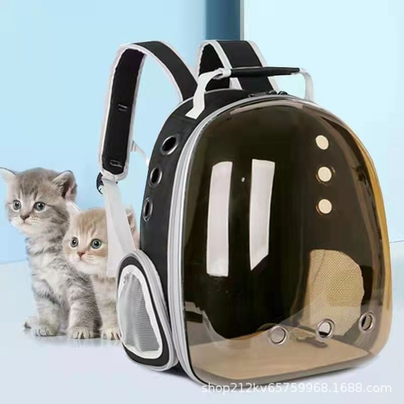 Fashionable Transparent Panoramic Outdoor Four Seasons Universal Pet Backpack Side Opening Breathable pets backpack - astronauts special design - beautiful Trending bags