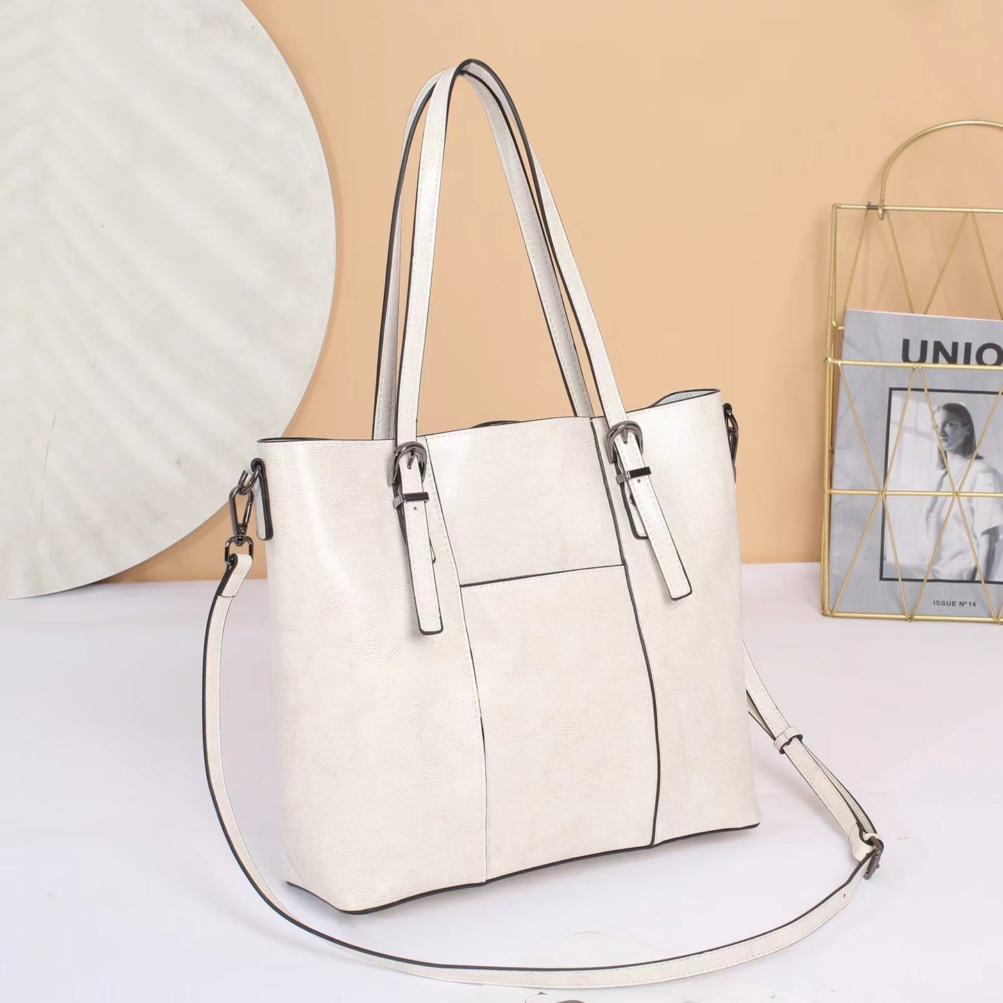 Big Bag Genuine Leather Capacity Cowhide Messenger Bag Female Hand-held Tote