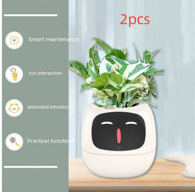 Smart Planter Endless Fun Over 49 Rich Expressions 7 Smart Sensors And AI Chips Make Raising Plants Easy And Fun - Can Work With Alexa - Desktop Pet , friend in lonely - Smart flower planter - It’s beautiful indeed