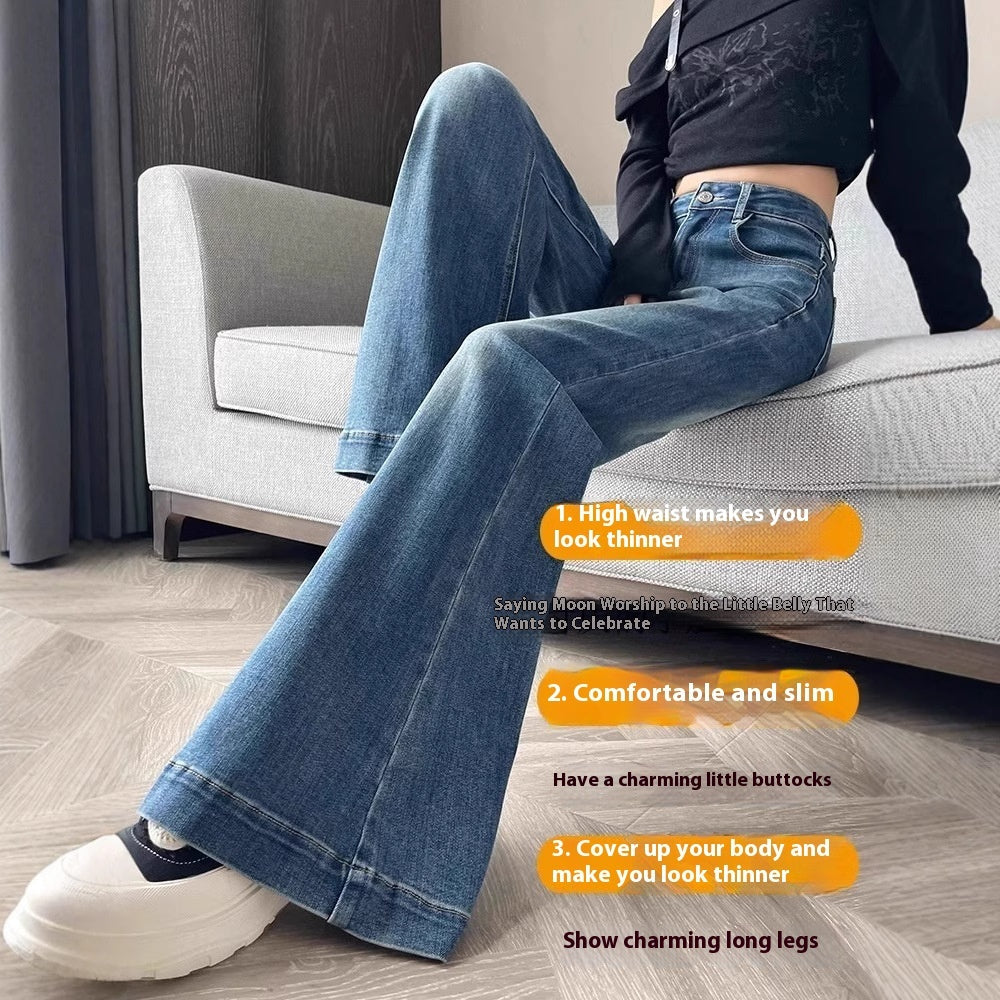 Trending Hot selling Women's skinny Wide-leg Denim cotton elasticated Jeans pants