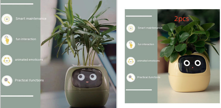 Smart Planter Endless Fun Over 49 Rich Expressions 7 Smart Sensors And AI Chips Make Raising Plants Easy And Fun - Can Work With Alexa - Desktop Pet , friend in lonely - Smart flower planter - It’s beautiful indeed