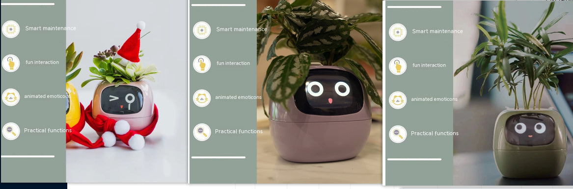 Smart Planter Endless Fun Over 49 Rich Expressions 7 Smart Sensors And AI Chips Make Raising Plants Easy And Fun - Can Work With Alexa - Desktop Pet , friend in lonely - Smart flower planter - It’s beautiful indeed