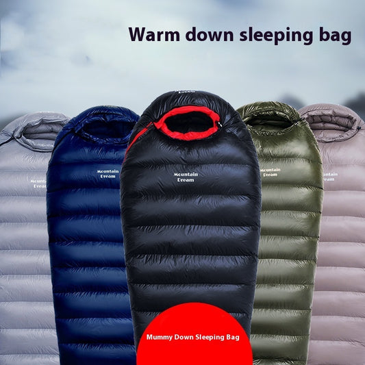 Ultralight Mummy Goose - Down-filled Sleeping Bag - Climbing Hiking Mountaineering Tactical Army Winter Survival bag with storage bag - waterproof wear resistant Tearproof Durable - 400g to 3000g down sleeping pods - emergency winter snow survival gear x
