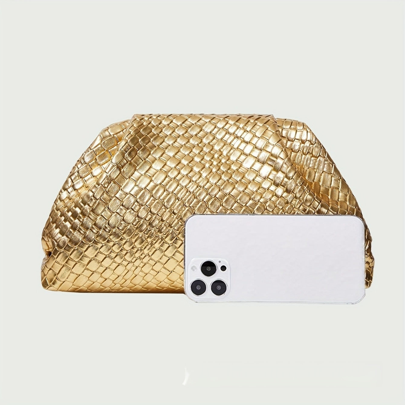 NEW ARRIVALS ❣️ Elegant Women's Solid Colour PRETTY GOLD Versatile New Large Capacity Woven party Leather Formal Clutch bag purse UK USA sale - NEW ARRIVALS 2025 Christmas