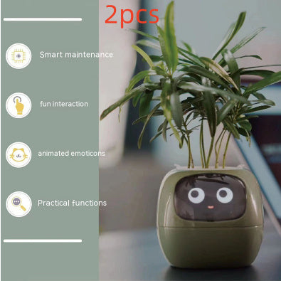 Smart Planter Endless Fun Over 49 Rich Expressions 7 Smart Sensors And AI Chips Make Raising Plants Easy And Fun - Can Work With Alexa - Desktop Pet , friend in lonely - Smart flower planter - It’s beautiful indeed