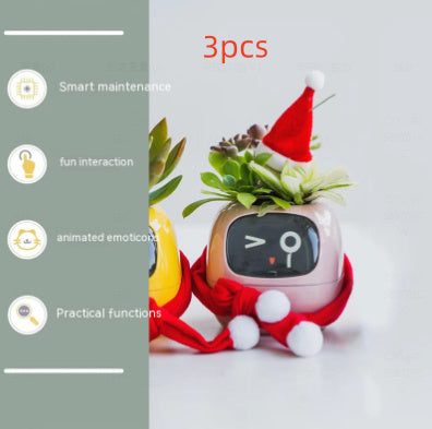 Smart Planter Endless Fun Over 49 Rich Expressions 7 Smart Sensors And AI Chips Make Raising Plants Easy And Fun - Can Work With Alexa - Desktop Pet , friend in lonely - Smart flower planter - It’s beautiful indeed