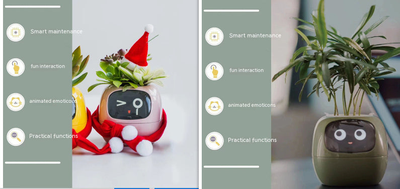 Smart Planter Endless Fun Over 49 Rich Expressions 7 Smart Sensors And AI Chips Make Raising Plants Easy And Fun - Can Work With Alexa - Desktop Pet , friend in lonely - Smart flower planter - It’s beautiful indeed