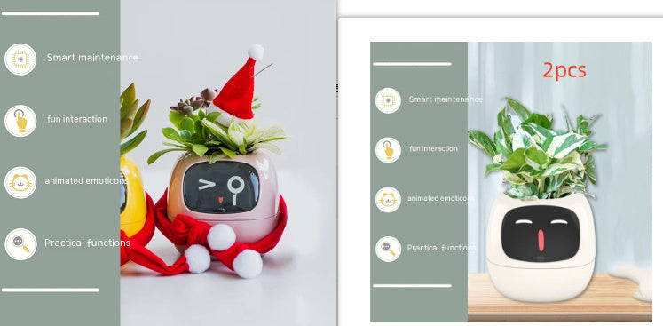 Smart Planter Endless Fun Over 49 Rich Expressions 7 Smart Sensors And AI Chips Make Raising Plants Easy And Fun - Can Work With Alexa - Desktop Pet , friend in lonely - Smart flower planter - It’s beautiful indeed