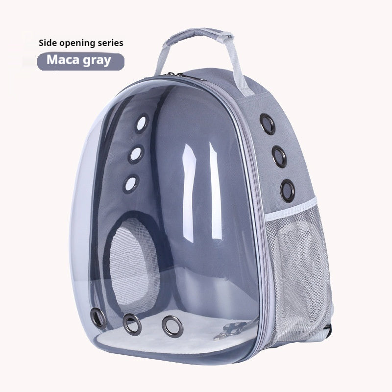 Fashionable Transparent Panoramic Outdoor Four Seasons Universal Pet Backpack Side Opening Breathable pets backpack - astronauts special design - beautiful Trending bags
