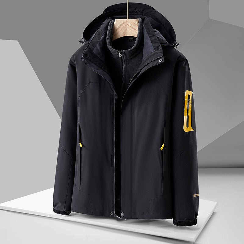 Men’s & Women’s 3-in-1 Waterproof Windproof Outdoor Jacket – Detachable Fleece Liner Ski Hiking All-Season Shell Coat