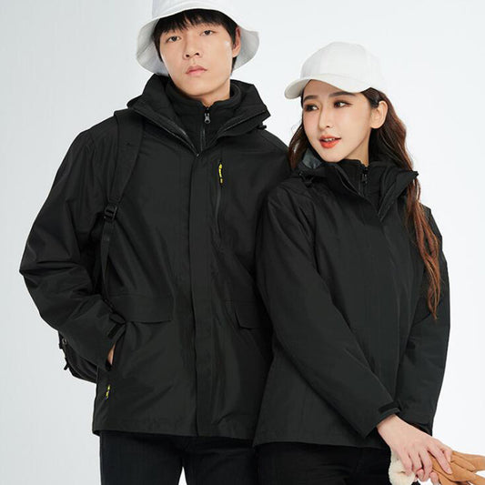 Outdoor Men's Assault Jacket Heat Seal Warm Waterproof Mountaineers clothing- 2 in 1 Outdoor Waterproof Tactical Combat Coat & Warm Fleece Ski Mountain Jacket set